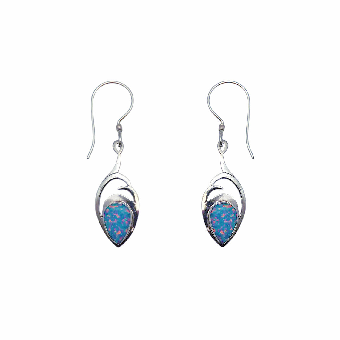 (224YOPSB) Silver dangle earring with gemstone