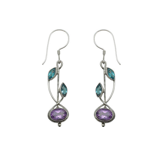 (243NBTAM) Silver Multistone Earring