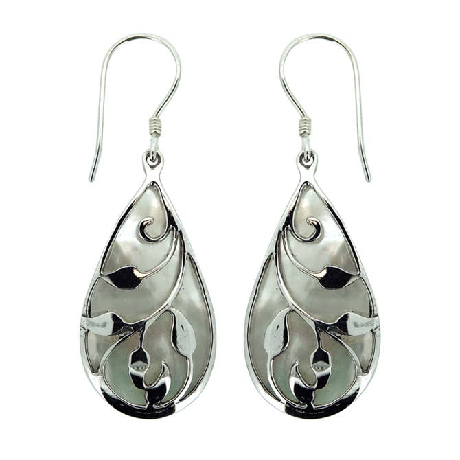 (249YMOP) Mother Of Pearl Sterling Silver Earrings