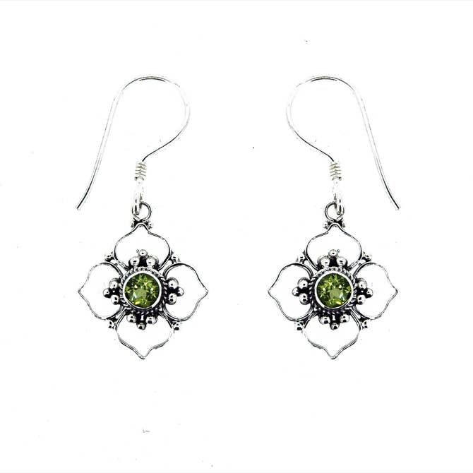 (250RPE) Sterling Silver Peridot Earrings
