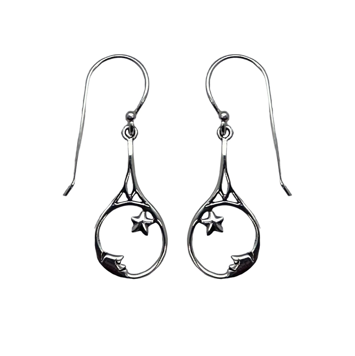 (274XSS) Silver Drop Celestial Earring