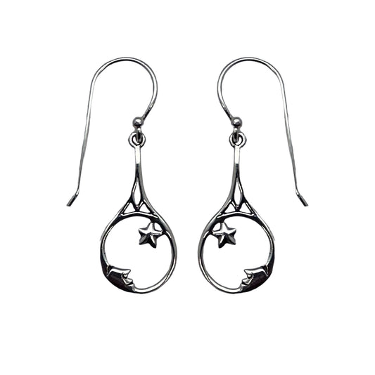 (274XSS) Silver Drop Celestial Earring