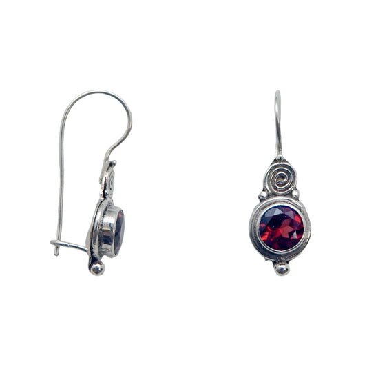 (284JGA) Silver drop earring with gemstone