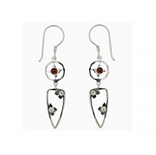 (304GA) Garnet Dangle Earrings
