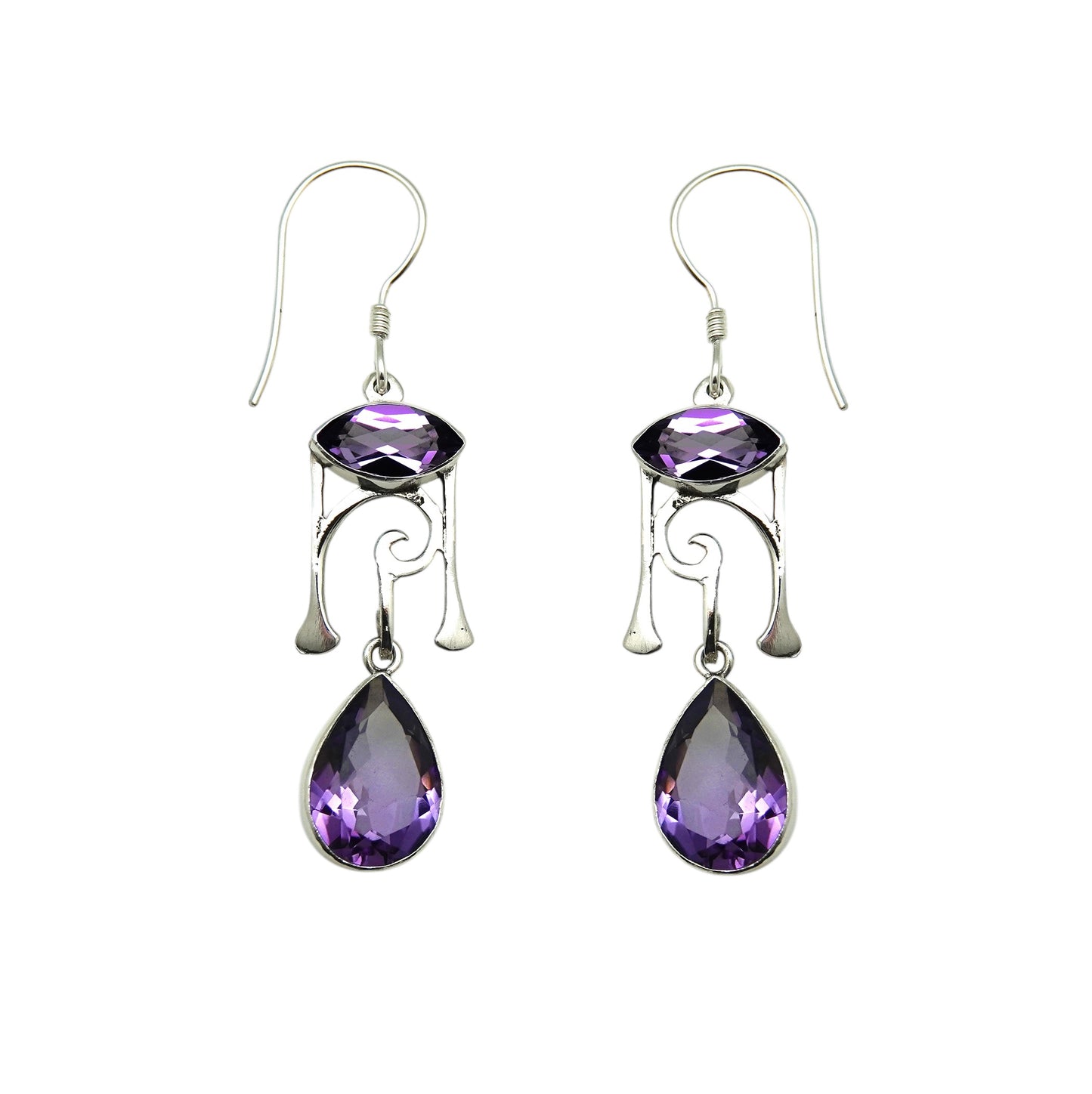 (305CAM) Silver Multistone Earring