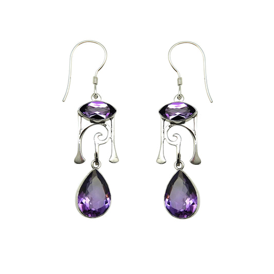 (305CAM)  Silver Multistone Earring