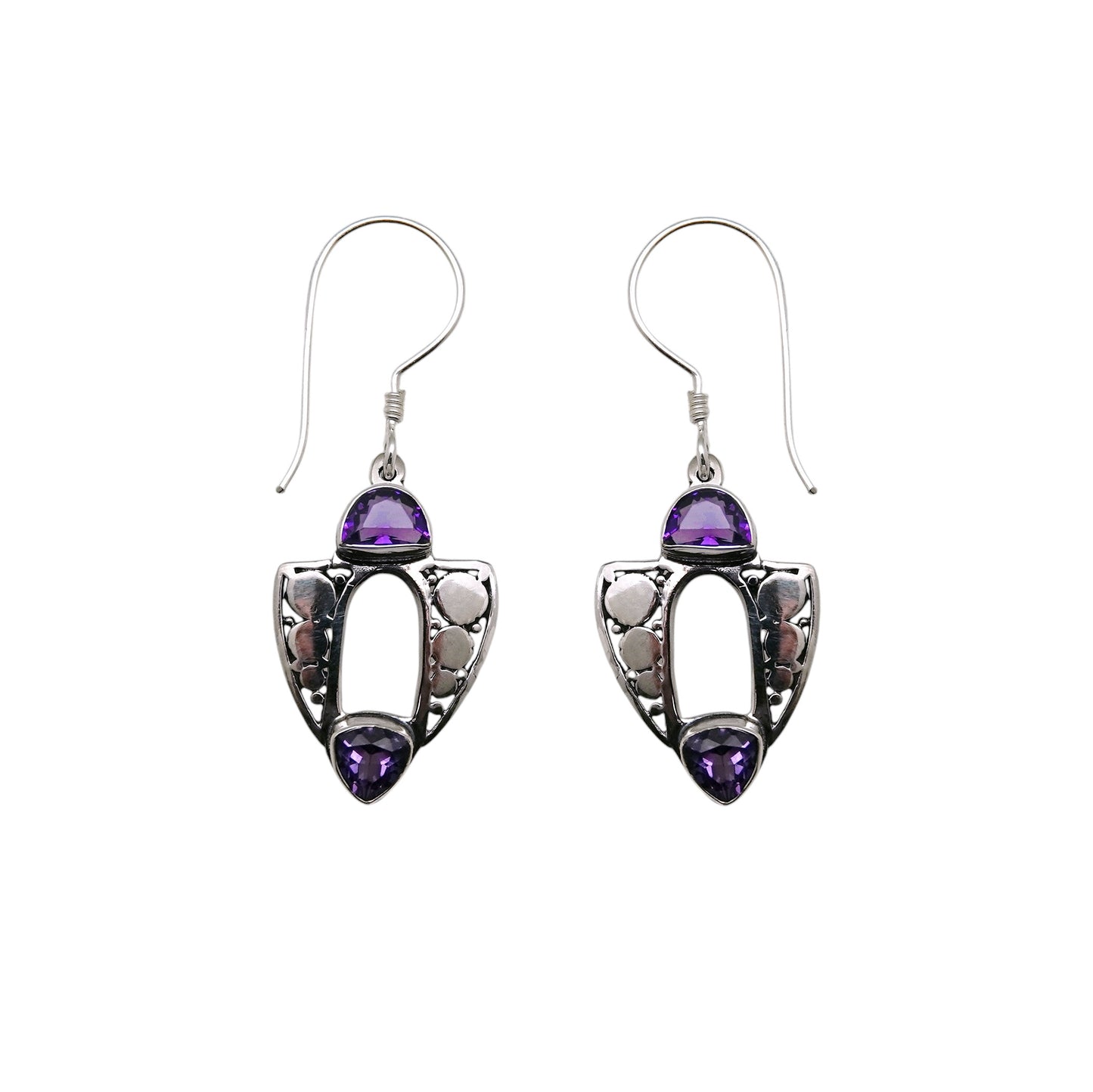 (306CAM) Silver Multistone Earring