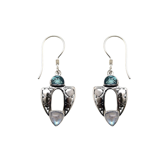 (306CBTBMS) Silver Multistone Earring