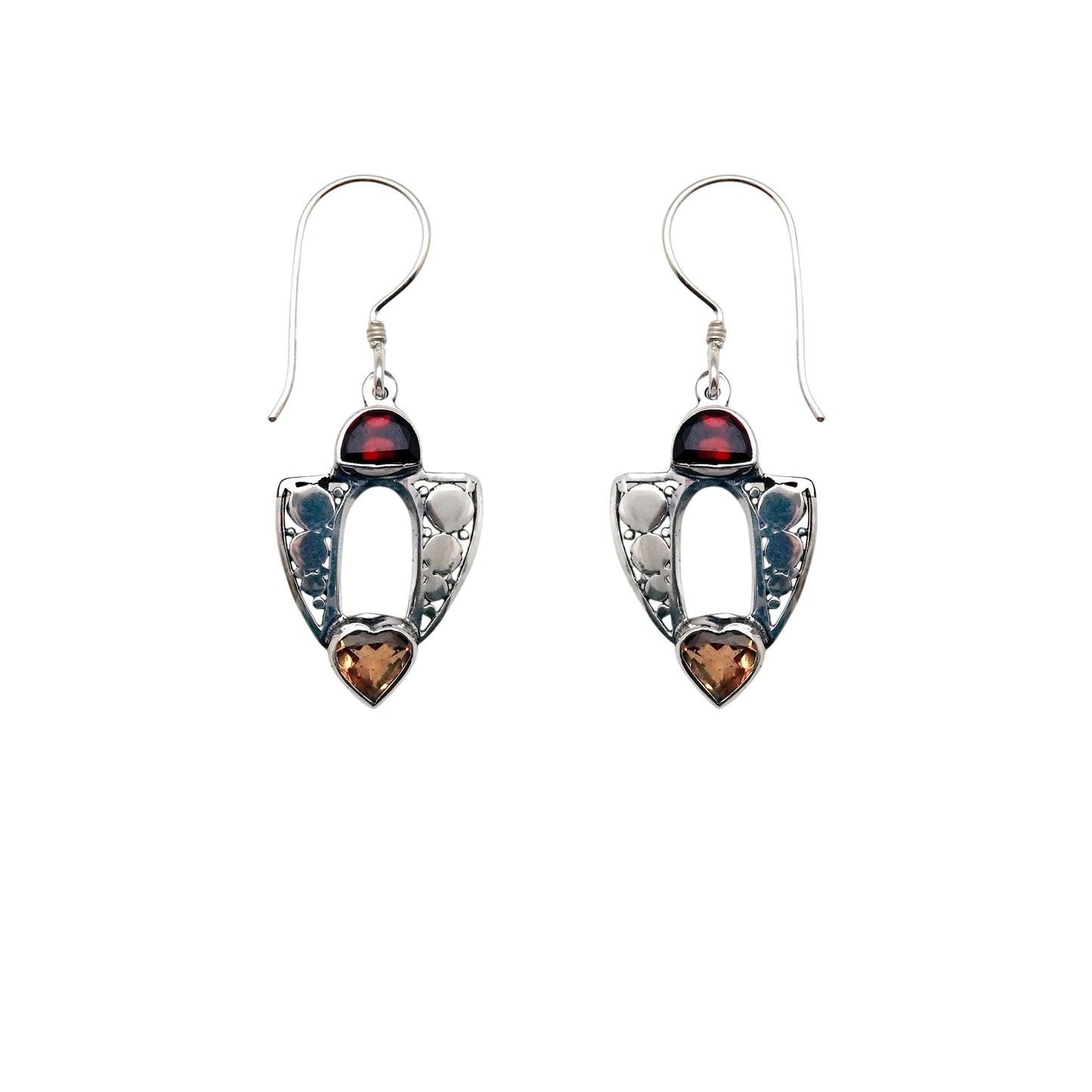 (306cgaci) Silver Multistone Earring