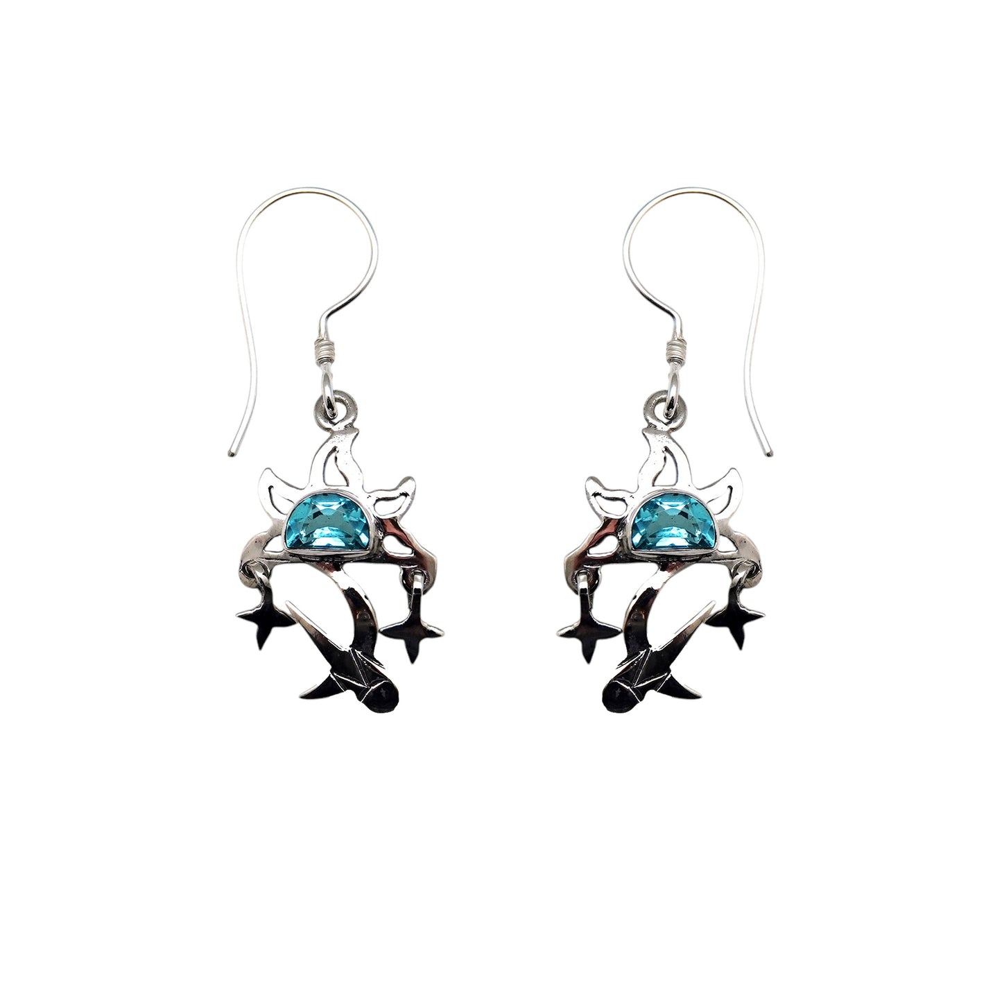 (307CBTS) Silver Gemstone Earring