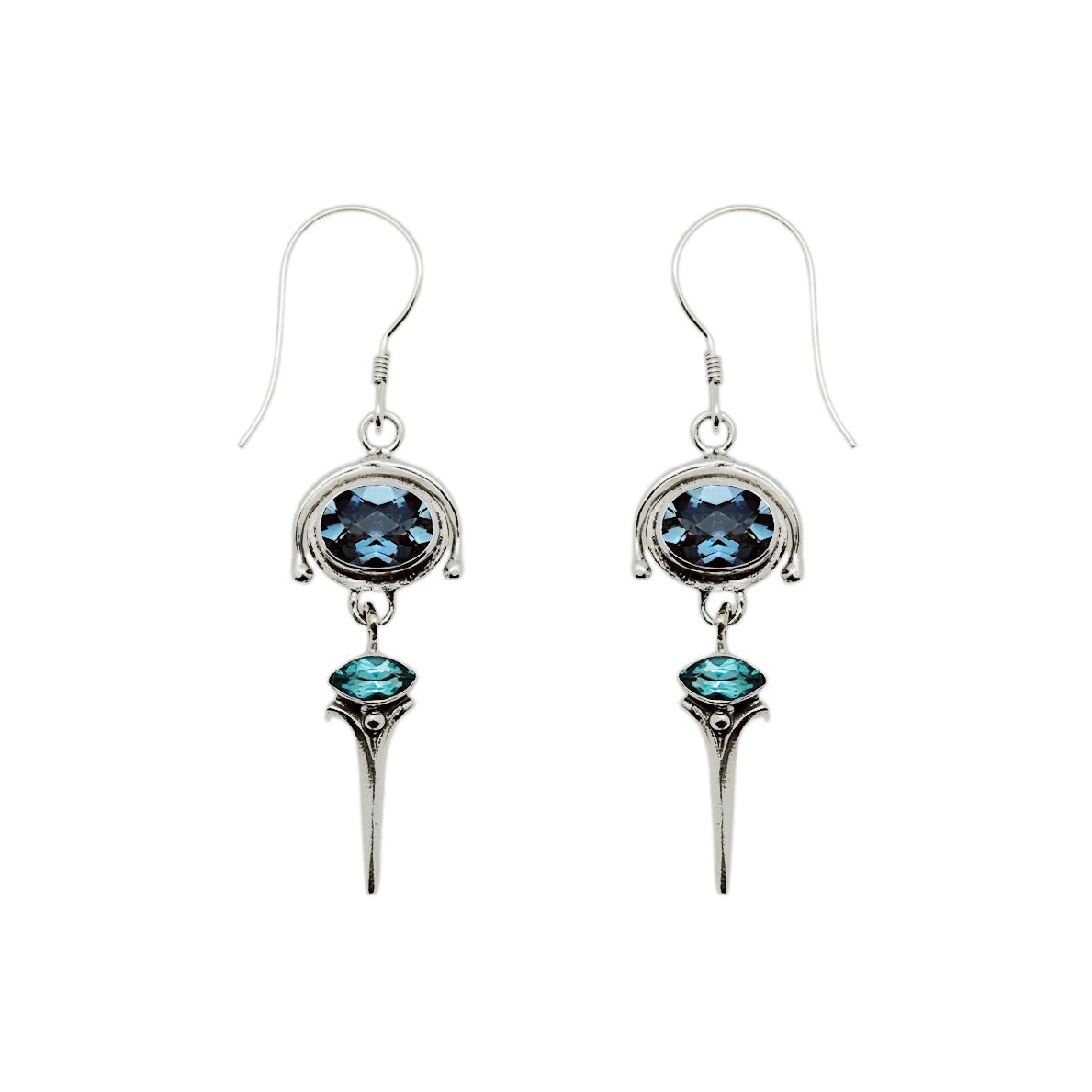 (308BQBT) Silver Multistone Earring