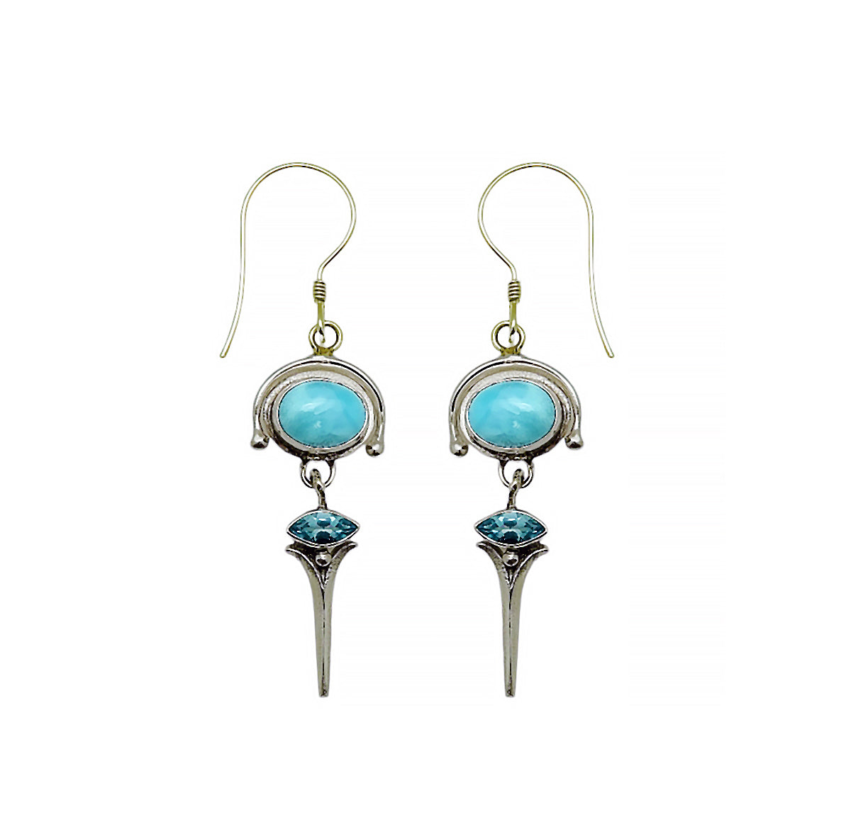 (308LARBT) Silver Multistone Earring
