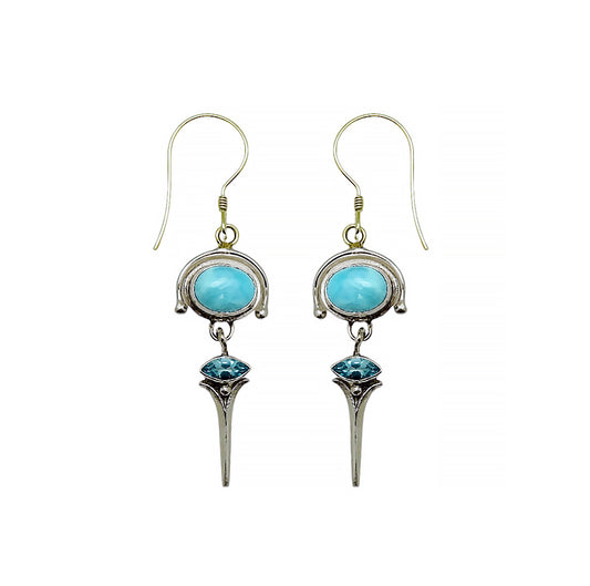 (308LARBT) Silver Multistone Earring