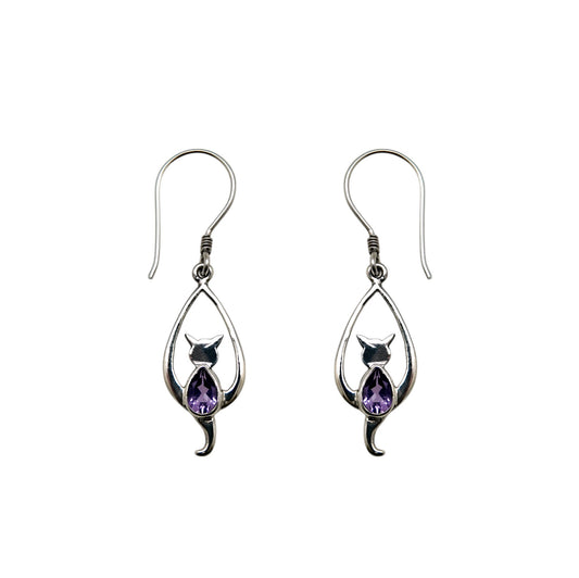 (310CAM) Silver Gemstone Earring