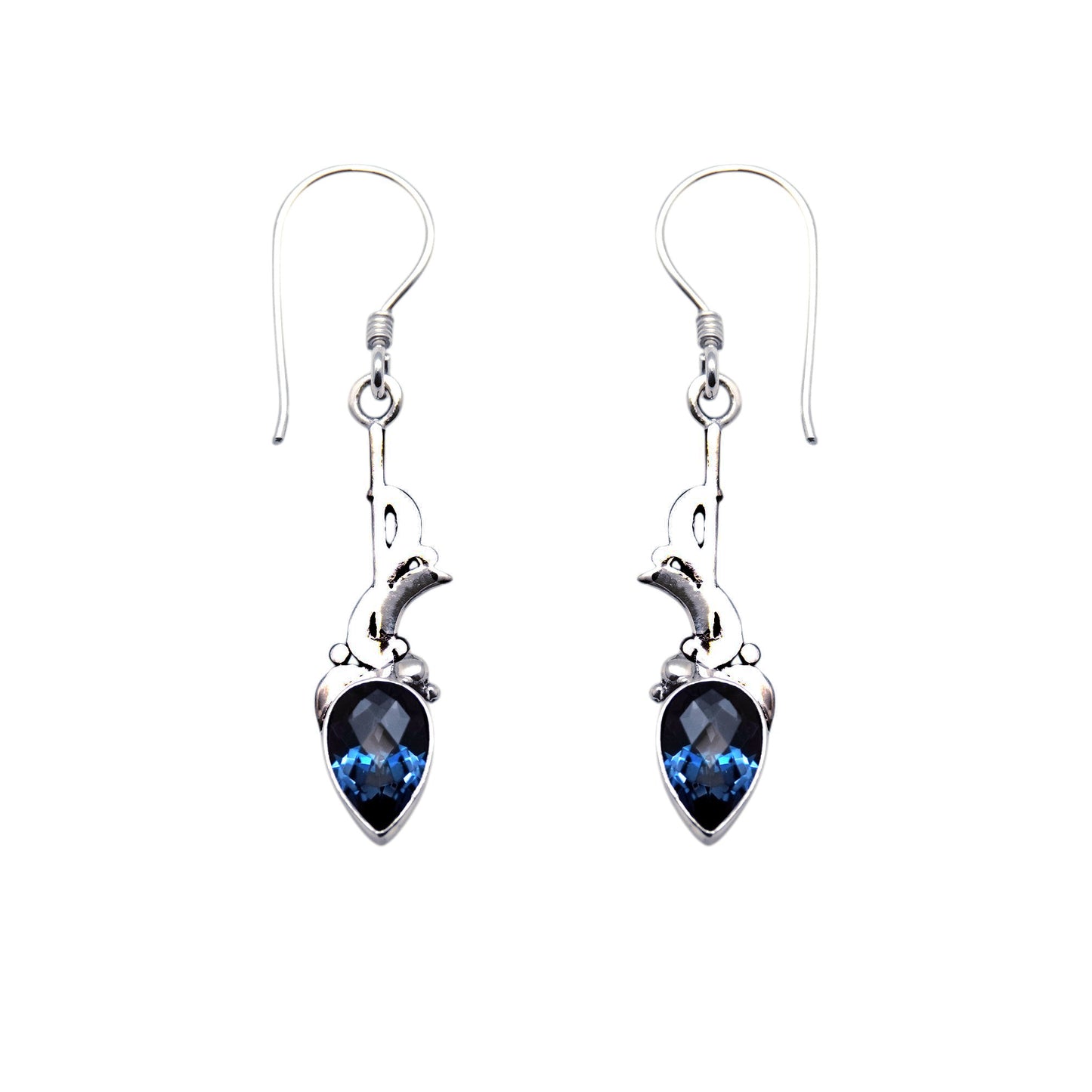 (311CBQ) Silver Gemstone Earring