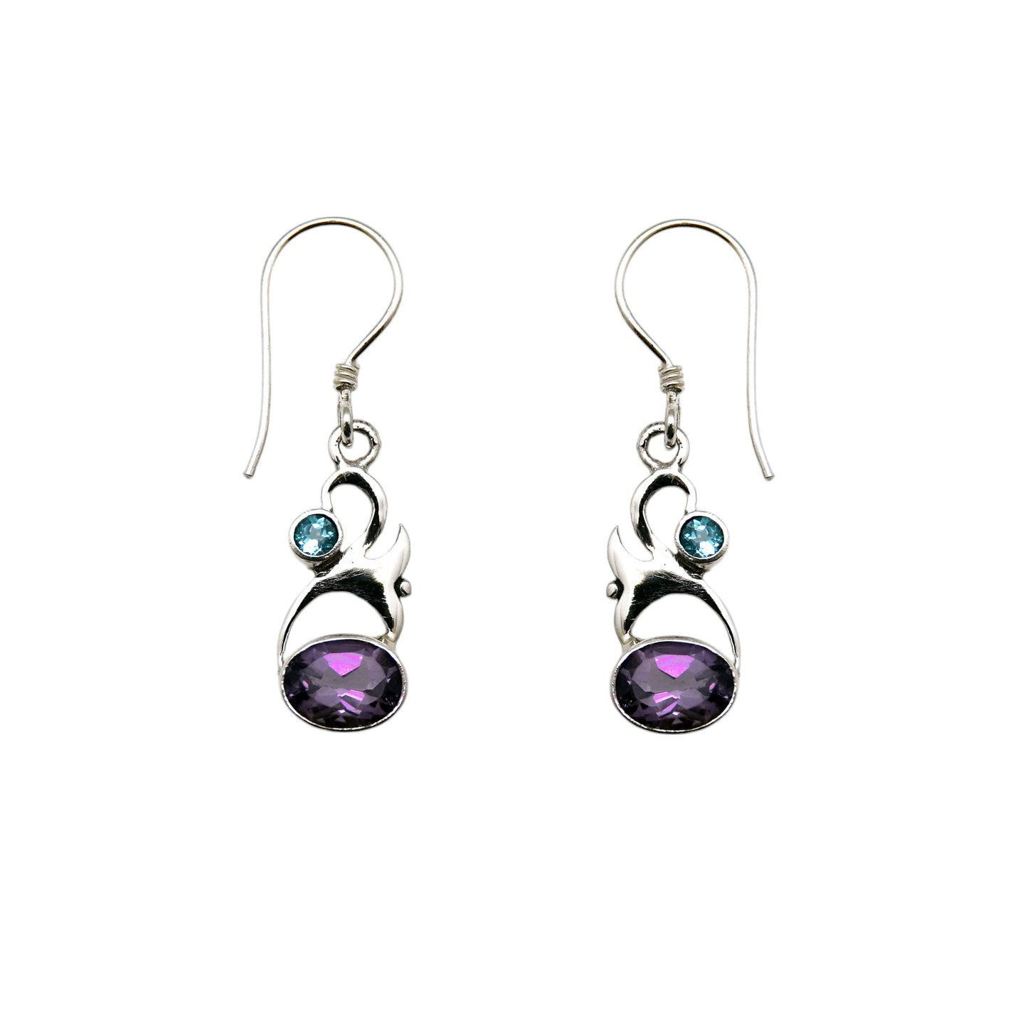 (312CBTAM) Silver Gemstone Earring
