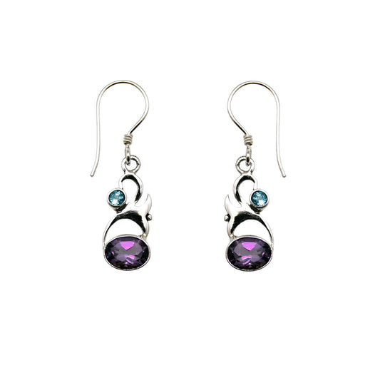 (312CBTAM) Silver Gemstone Earring