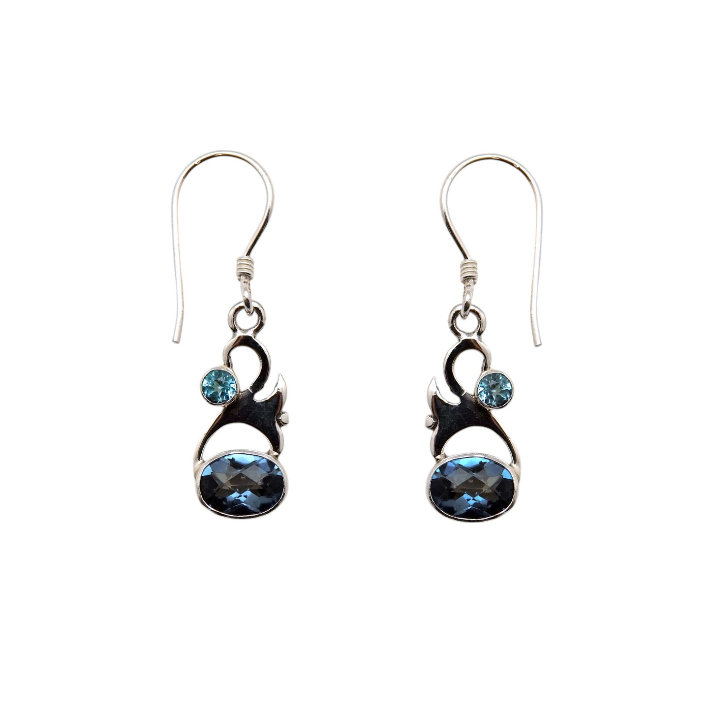 (312CBTBQ) Silver Gemstone Earriing