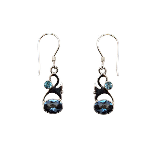 (312CBTBQ) Silver Gemstone Earriing