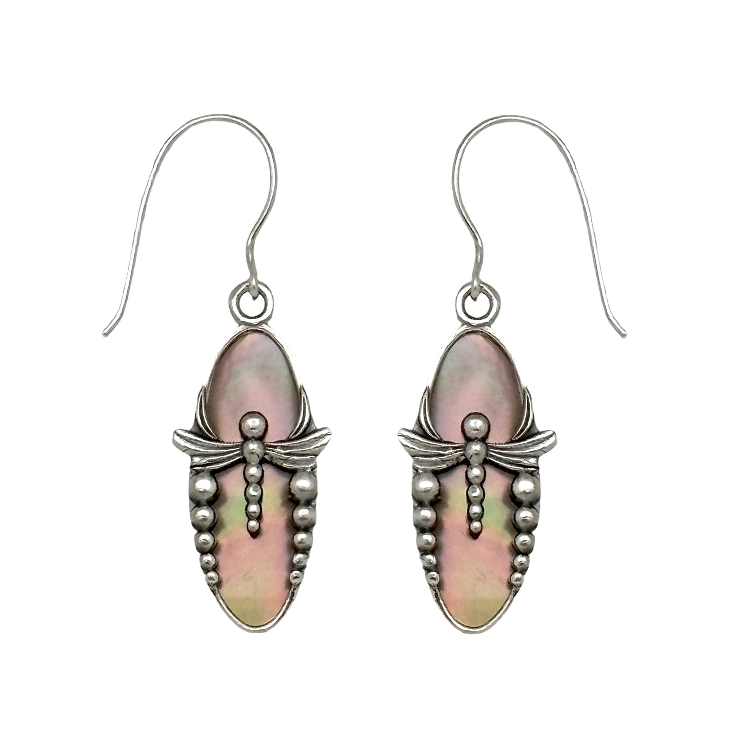 (314BTAN) Tan mother of pearl Dragonfly earring