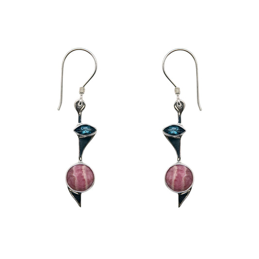 (314CBTRH) Silver Multistone Earring