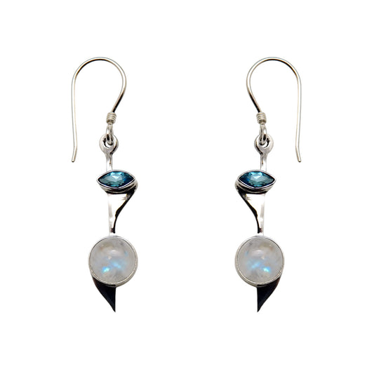 (314CBTBMS) Silver Multistone Earring