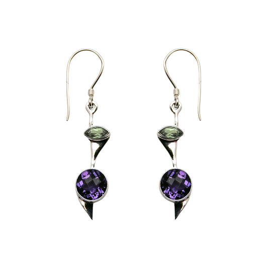 (314CPEAM) Silver Multistone Earring