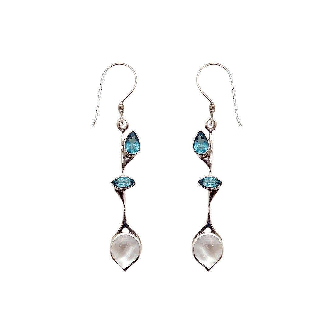 (315CBTMOP) Silver Multistone Earring