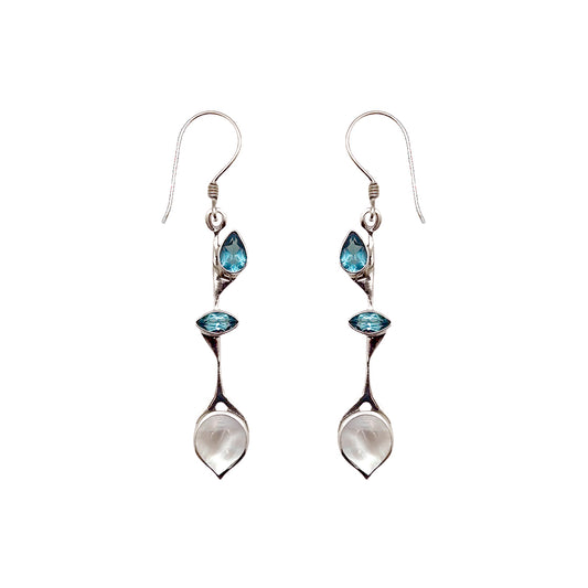 (315CBTMOP) Silver Multistone Earring