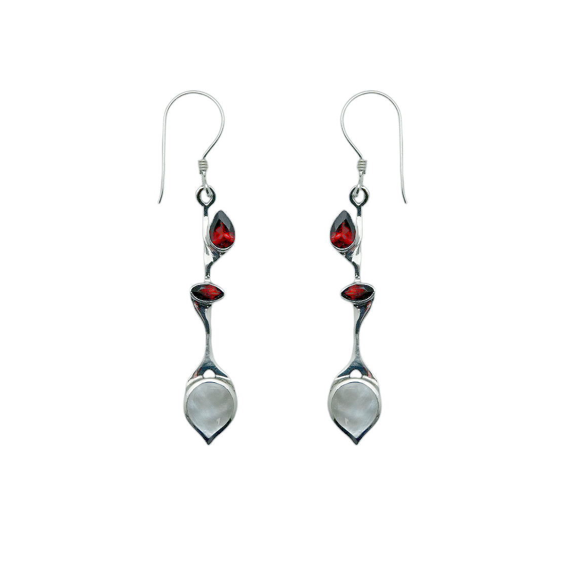 (315CGAMOP) Silver Multistone Earring
