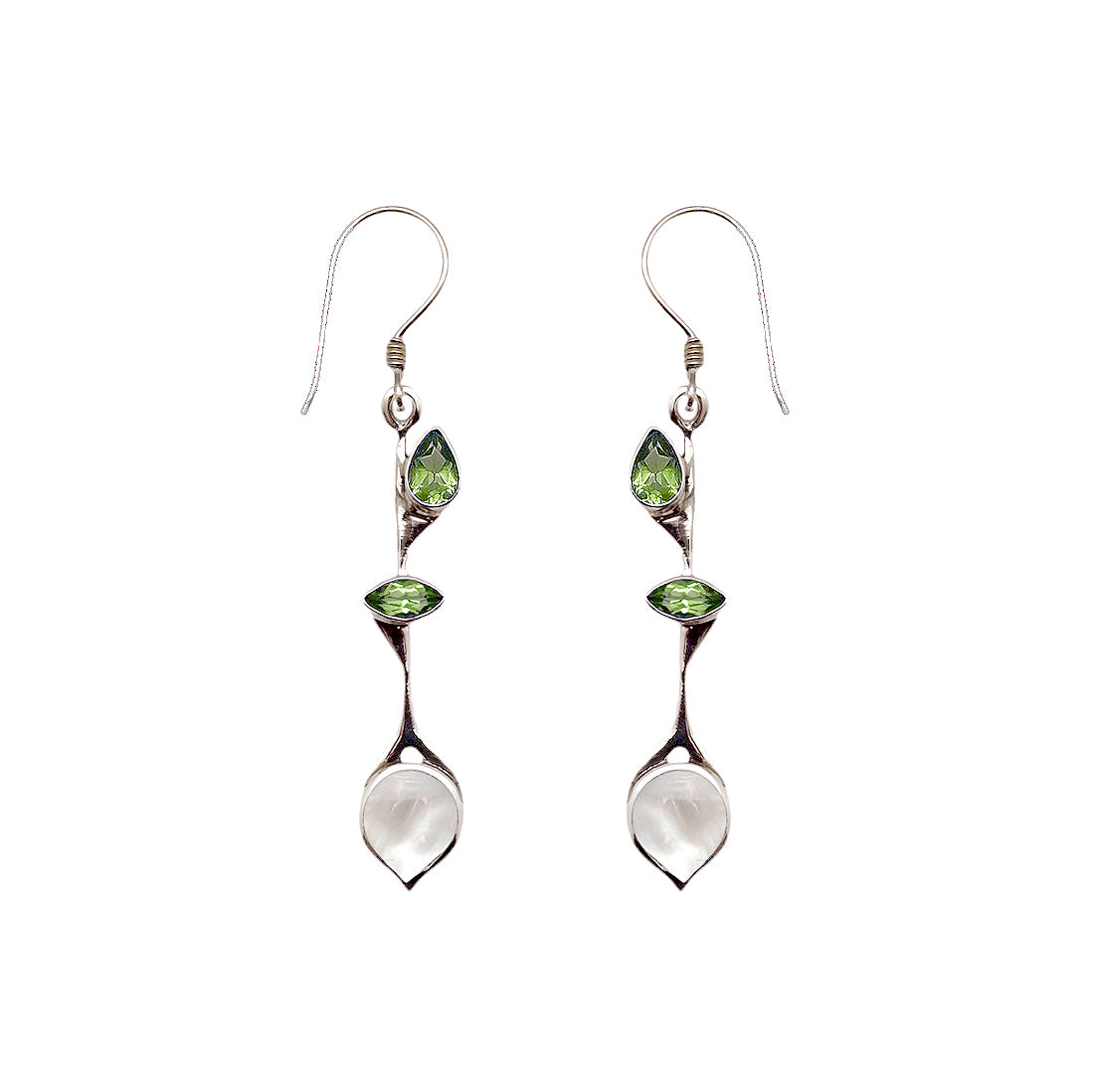 (315CPEMOP) Silver Multistone Earring