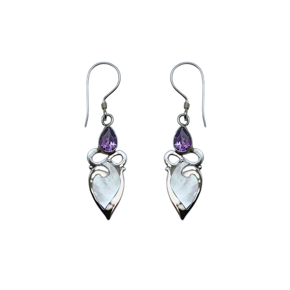 (316CAMMOP) Silver Gemstone Earring