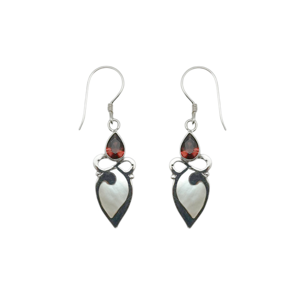 (316CGAMOP) Silver Gemstone Earring