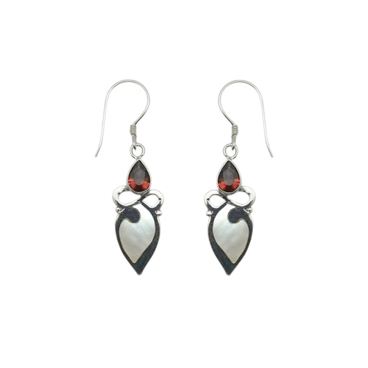 (316CGAMOP) Silver Gemstone Earring