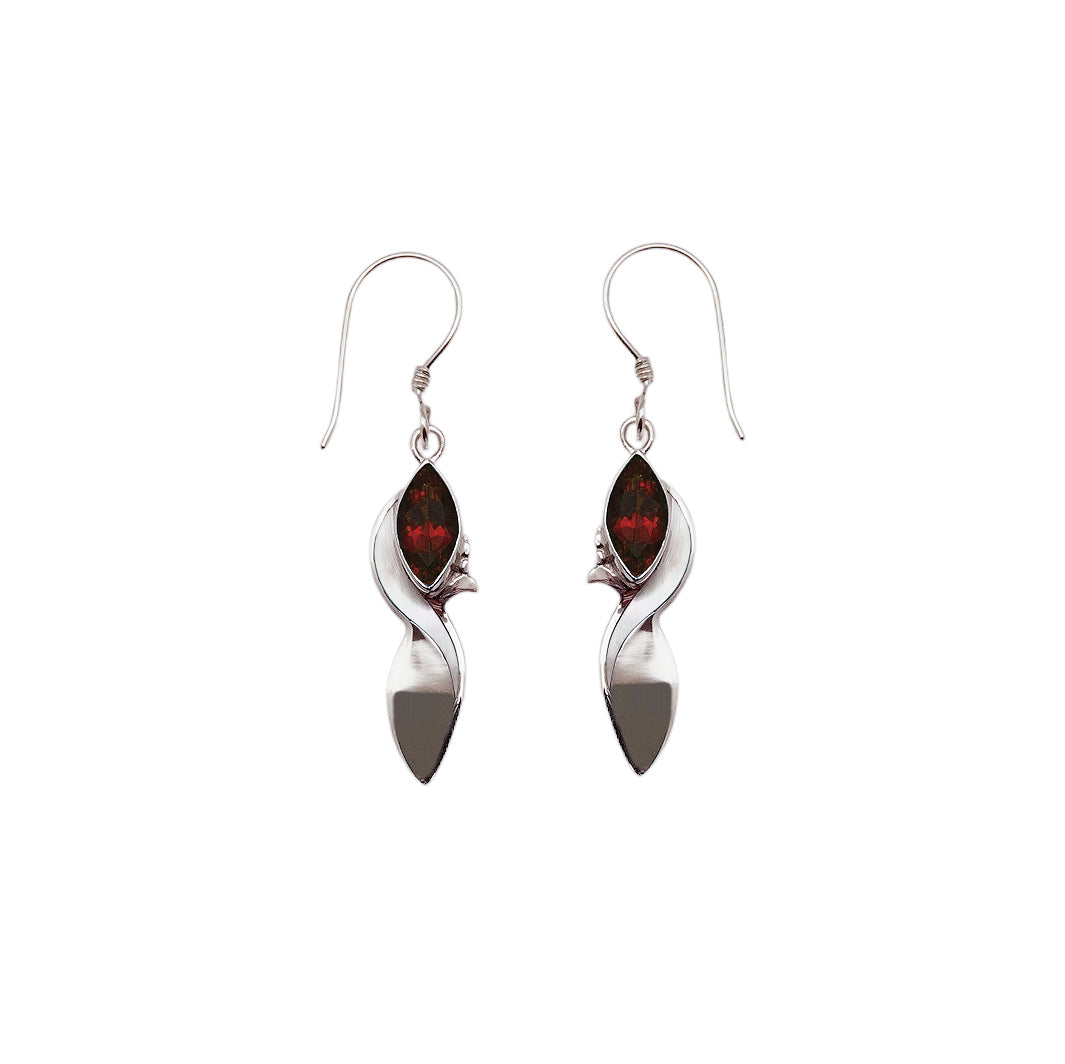 (318CGAMOP) Silver Gemstone Earring