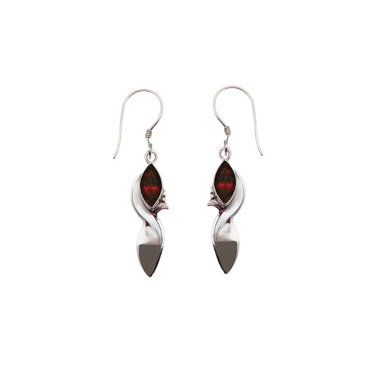 (318CGAMOP) Silver Gemstone Earring