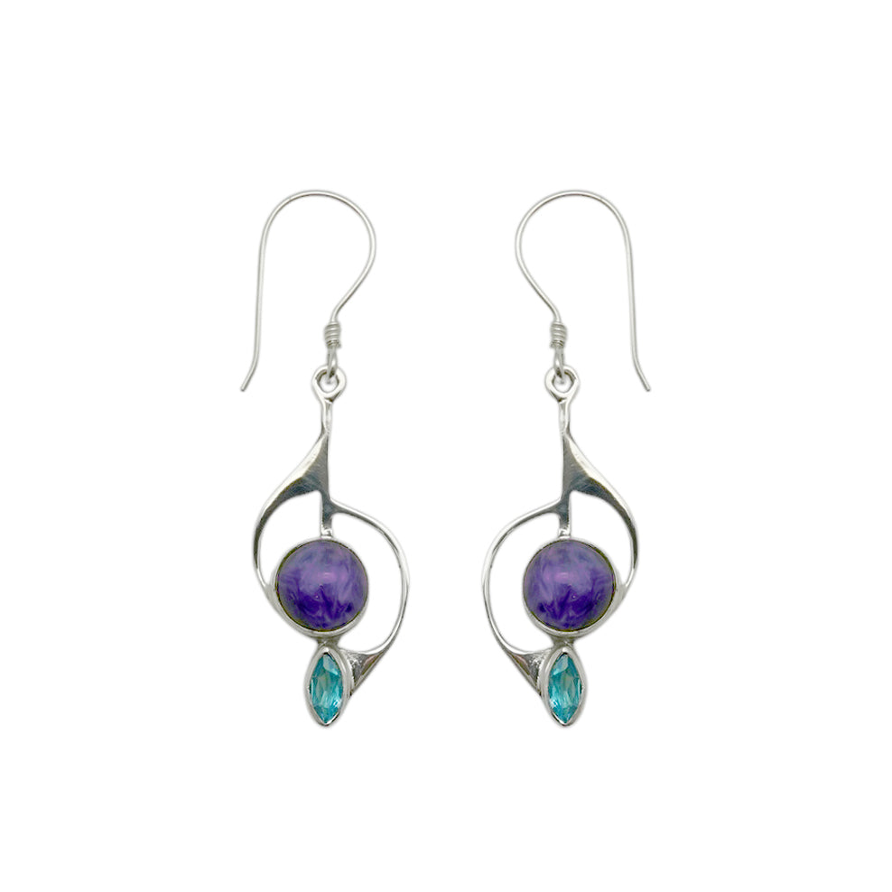 (319CCHBT) Silver Multistone Earring