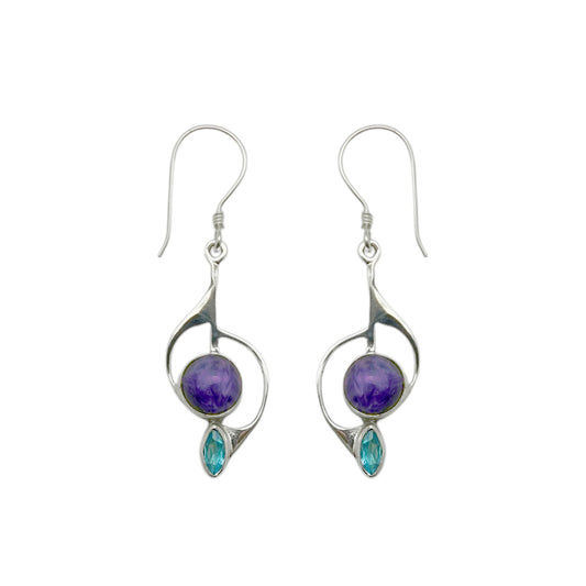 (319CCHBT) Silver Multistone Earring