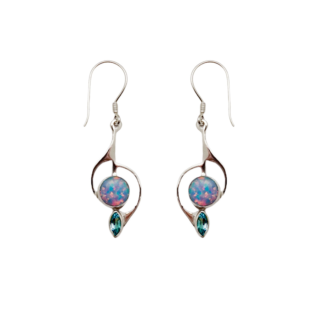 (319COPSBBT) Silver Multistone Earring