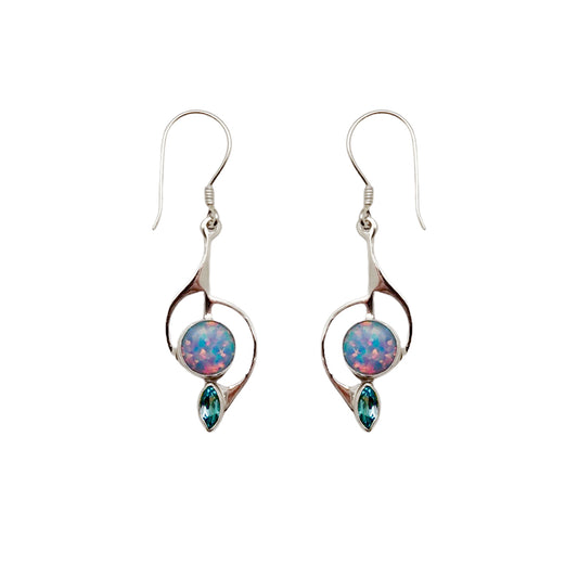 (319COPSBBT) Silver Multistone Earring