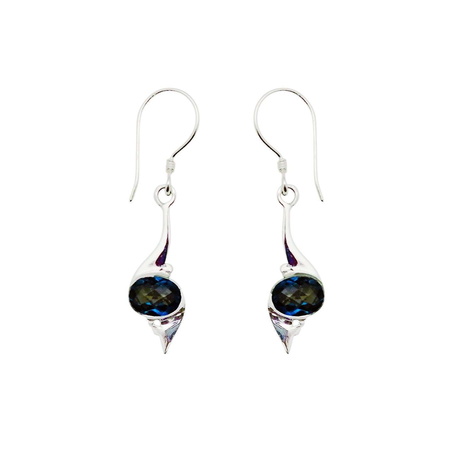 (320CBQ) Silver Gemstone Earring
