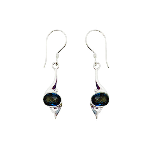 (320CBQ) Silver Gemstone Earring