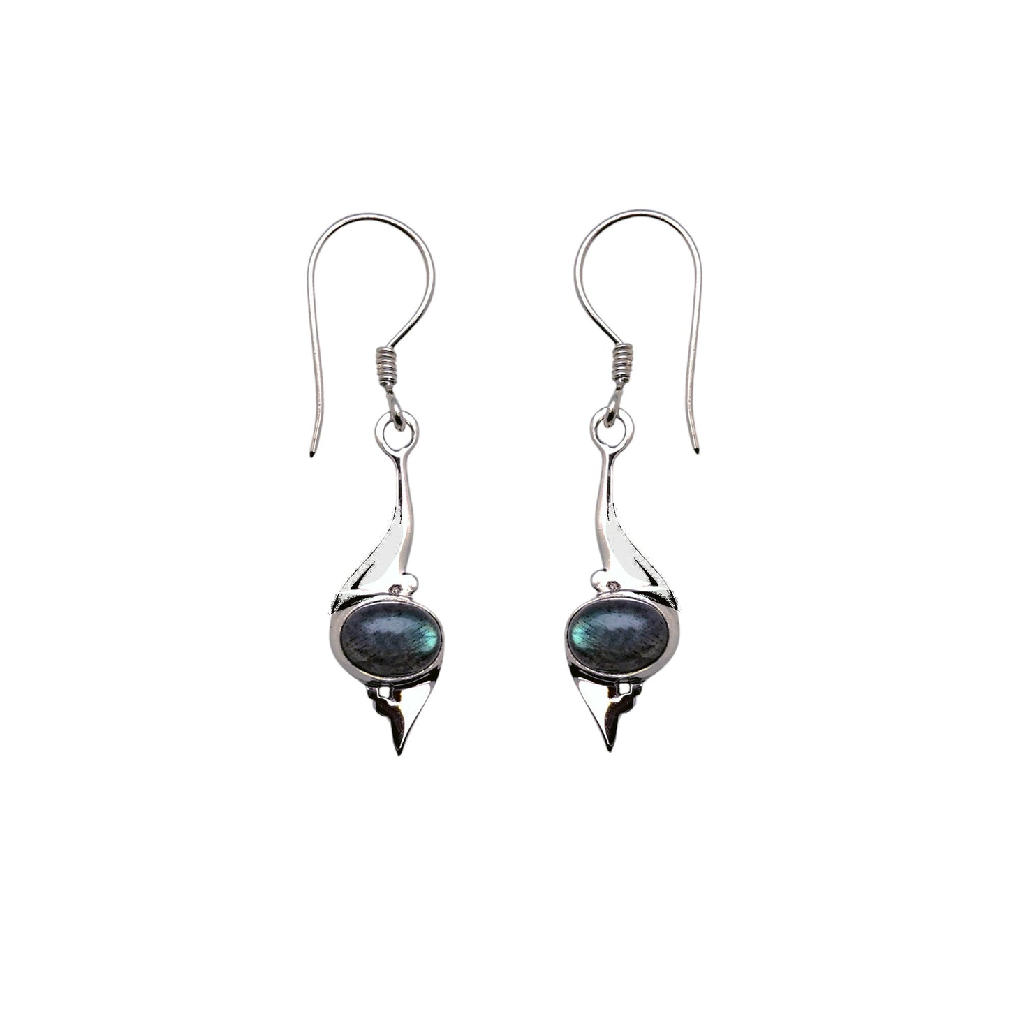 (320CLB) Silver Gemstone Earring