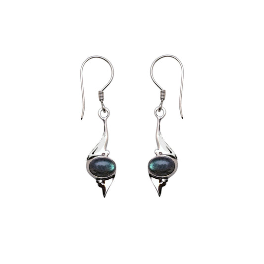 (320CLB) Silver Gemstone Earring