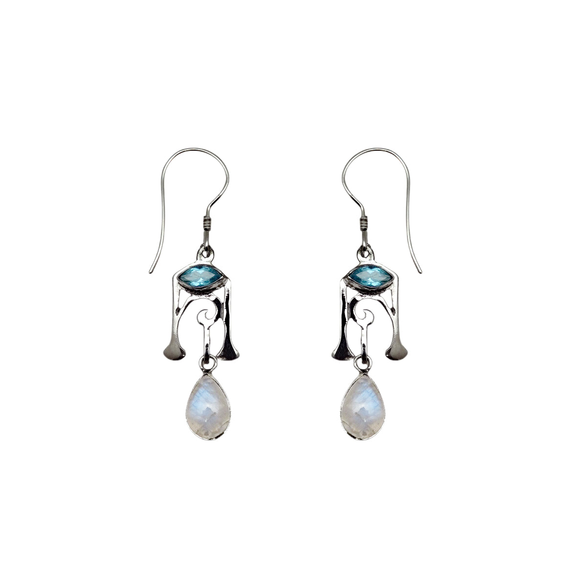 (321CBTBMS) Silver Gemstone Earring