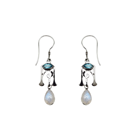 (321CBTBMS) Silver Gemstone Earring