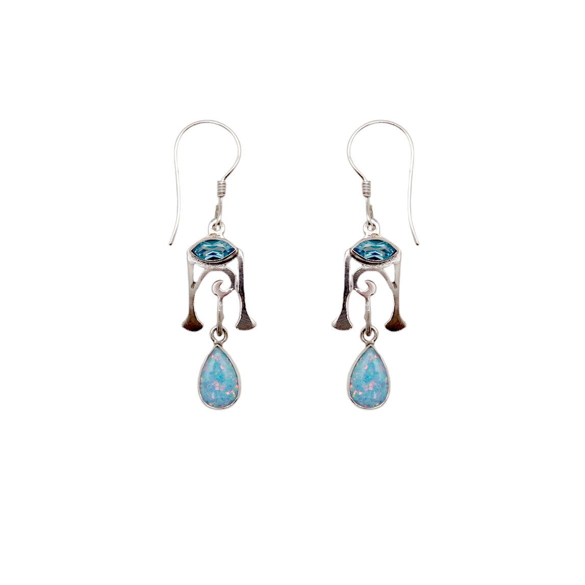 (321CBTOPSB) Silver Multistone Earring