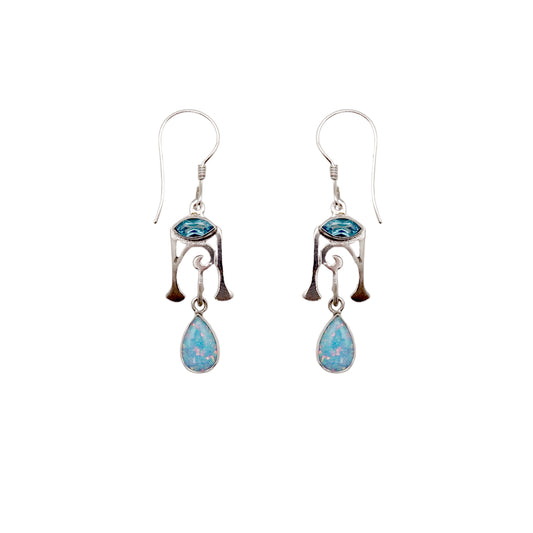 (321CBTOPSB) Silver Multistone Earring