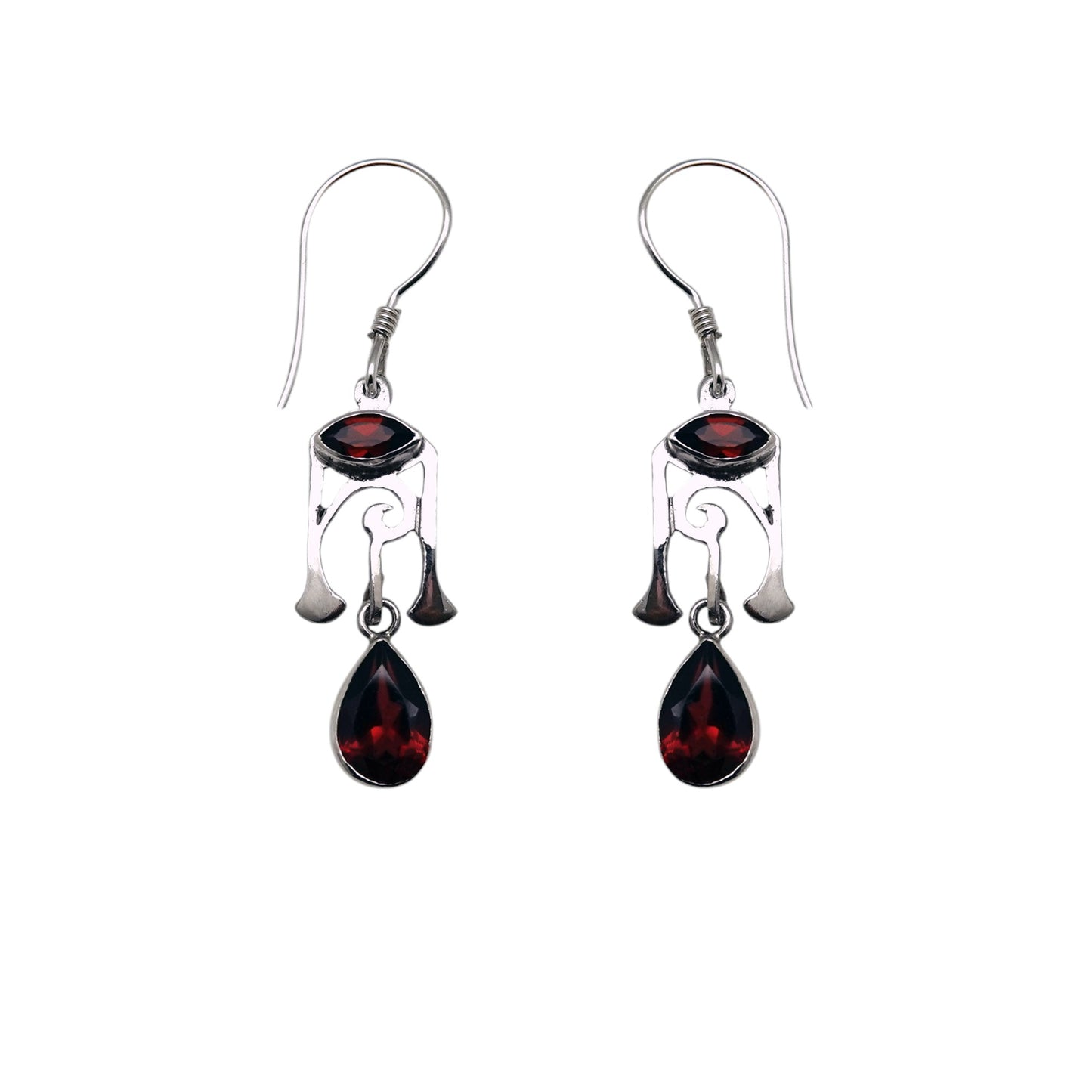 (321CGA) Silver Multistone Earring