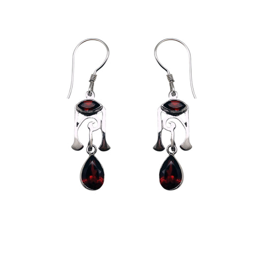 (321CGA) Silver Multistone Earring